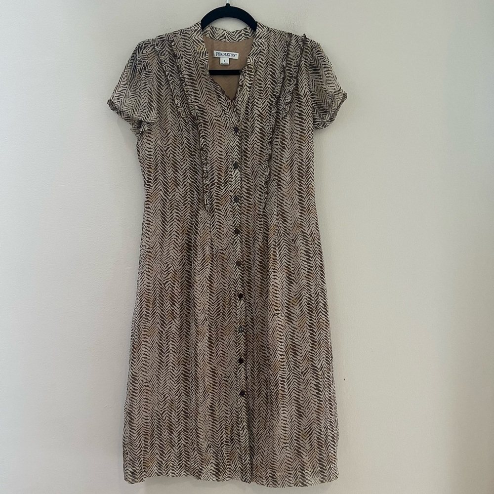 Pendleton Woman’s Chevron Patterned Brown Dress - image 3